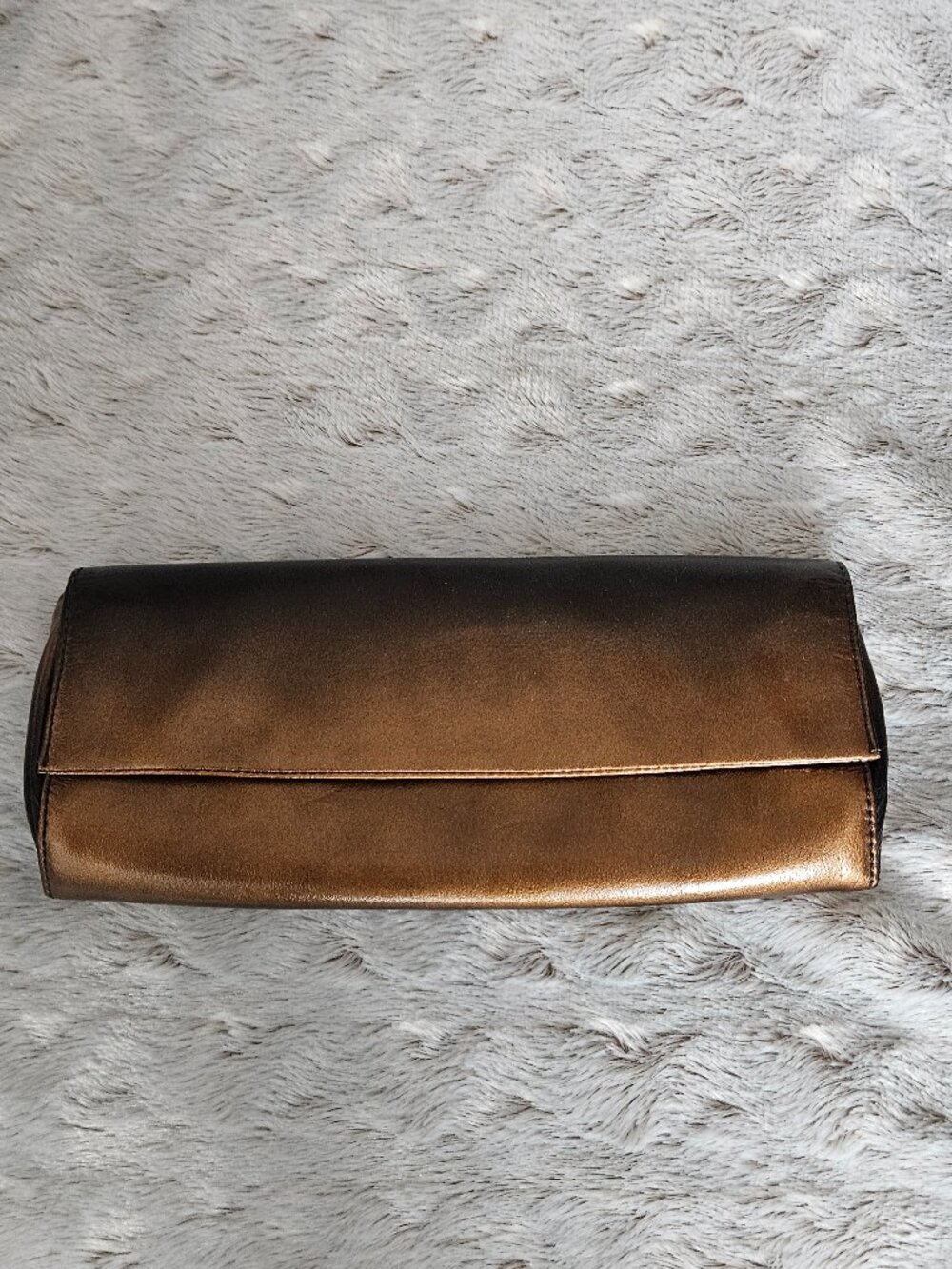 NWT Ann Taylor Bronze Patent Ombre Clutch   {#826-1}